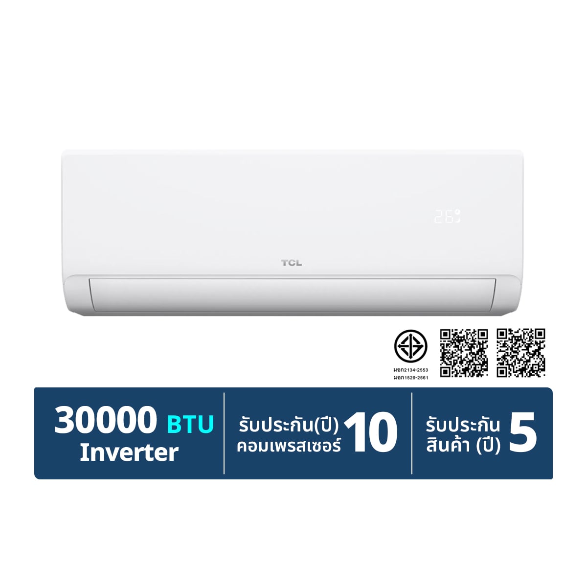 ทีซีแอล แอร์ติดผนัง Inverter รุ่น TAC-SA30CSV/ZB ขนาด 30,000BTU สีขาว