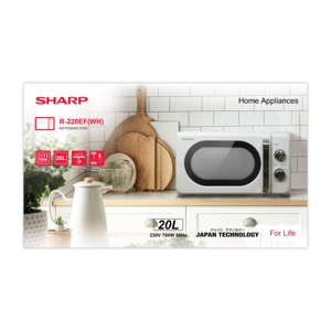 SHARP 700W Microwave Oven Model. R-220EF(WH) 20 L. Cream Color_6