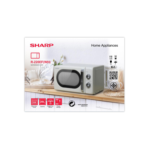 SHARP 700W Microwave Oven Model. R-220EF(WH) 20 L. Cream Color_7