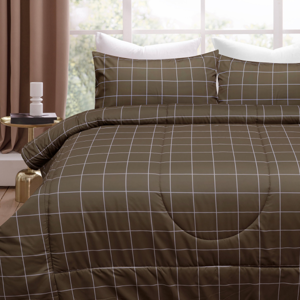 SLEEP JOY Bed Set 6 ft. + Comforter 70" x 90" Brown_6