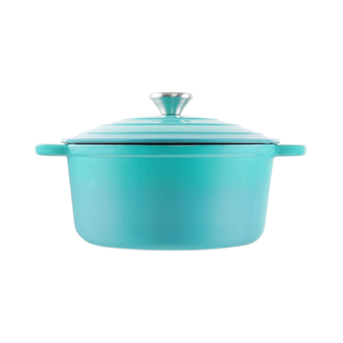 BAKER'S SECRET Cast Iron Casserole Dish 24 cm. Model. BS11321 Pure Turquoise Color