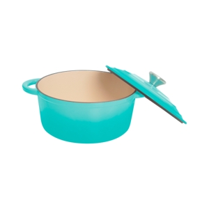 BAKER'S SECRET Cast Iron Casserole Dish 24 cm. Model. BS11321 Pure Turquoise Color_4