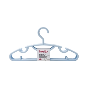 BESICO Plastic Hanger 2133 Blue Pack 6