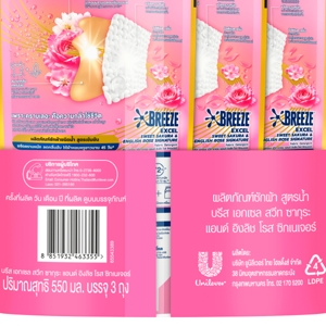 BREEZE Excel Signature Concentrated Liquid Laundry Detergent Sweet Sakura&English Rose 550 ml. Pack 2+1_1