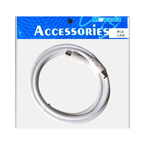 โมวาด้า สายอากาศผู้-ผู้ ขนาด 1.5 ม รุ่น RG6 สีขาว