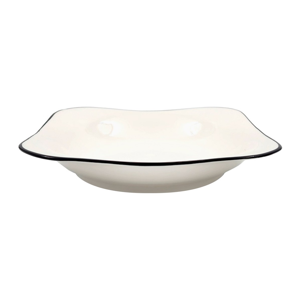 FORSINCE Silver Rim Plate 8.5 Inches Color White