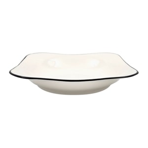 FORSINCE Silver Rim Plate 8.5 Inches Color White