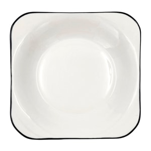 FORSINCE Silver Rim Plate 8.5 Inches Color White_1