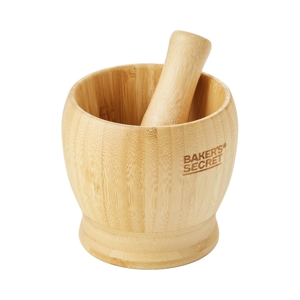 BAKER'S SECRET Bamboo Mortar + Pestle Set 4.5 Inch_2