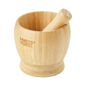 BAKER'S SECRET Bamboo Mortar + Pestle Set 4.5 Inch_3