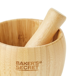 BAKER'S SECRET Bamboo Mortar + Pestle Set 4.5 Inch_4