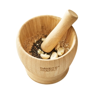 BAKER'S SECRET Bamboo Mortar + Pestle Set 4.5 Inch_5