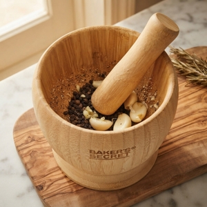 BAKER'S SECRET Bamboo Mortar + Pestle Set 4.5 Inch_6