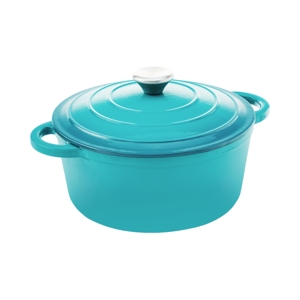 BAKER'S SECRET Cast Iron Casserole Dish 26 cm. Model. BS11405 Pure Turquoise Color_2
