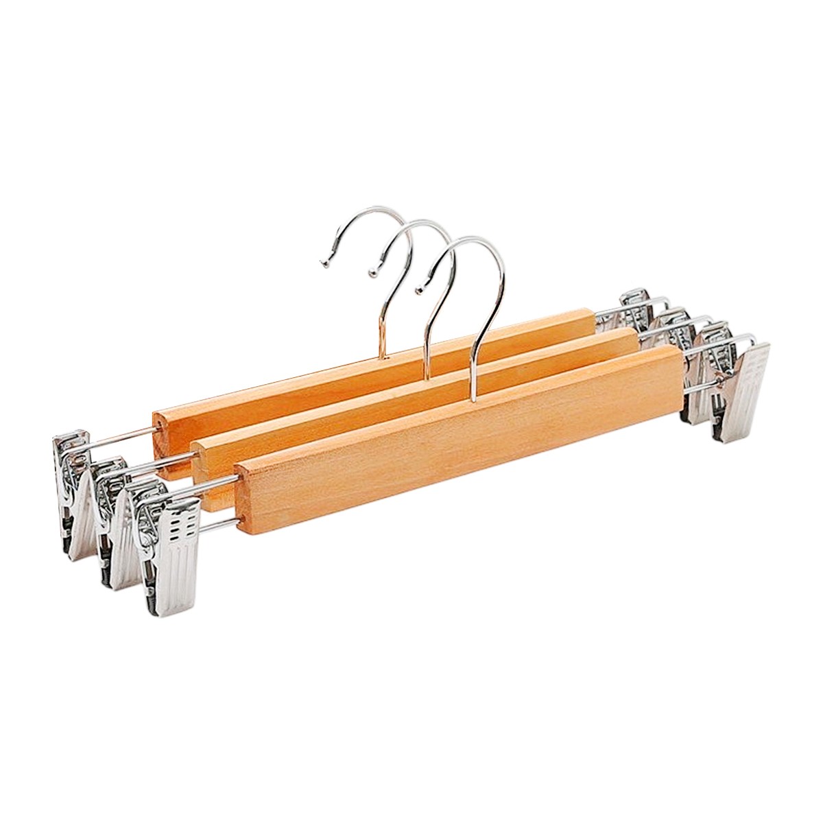 BESICO Wood Hanger with Clip Pack 3 pcs. Color Brown
