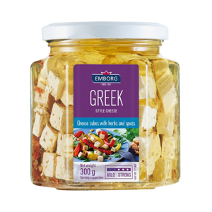 EMBORG Feta Cheese Cubes in Oil w/ Herbs & Spices 300 G