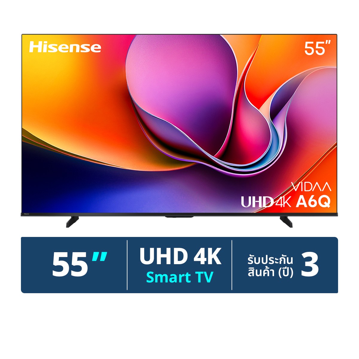 HISENSE VIDAA UHD 4K Smart TV Model. 55A6Q Size 55" Black Color