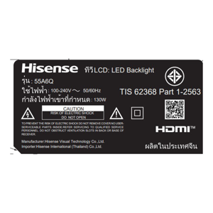 HISENSE VIDAA UHD 4K Smart TV Model. 55A6Q Size 55" Black Color_3