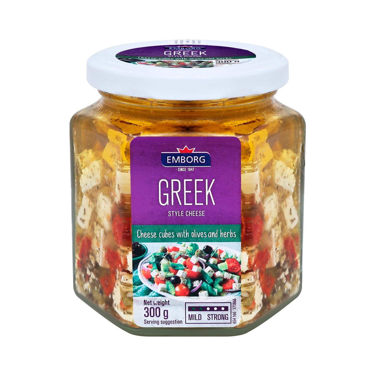 EMBORG Feta Cheese Cubes in Oil w/ Herbs & Olives 300 G