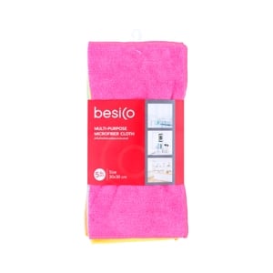 BESICO Multi-Purpose Microfiber Cloth Size 30 x 30 cm. Pack 5 Assorted Colour