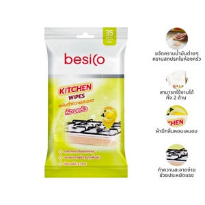 BESICO Wet Kitchen Wipes Lemon Scent Size 20x30 cm. 35 pcs._7