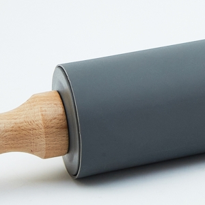 BAKER'S SECRET 17" Silicone Rolling Pin Beech Wood BS40544_3