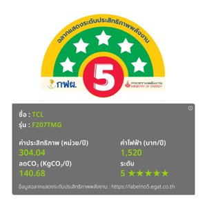 ทีซีแอล ตู้เย็น 2 ประตู รุ่น F207TMG ขนาด 7.2 คิว สีกาแล็กซีเกรย์_3
