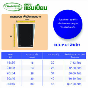 แชมเปี้ยน ถุงขยะแบบม้วน ขนาด 18 x 20 นิ้ว 90 ชิ้น คละกลิ่น_6