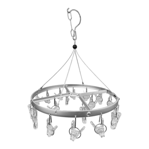 BESICO Aluminium Round Drying Rack 18 Clips Silver Colour
