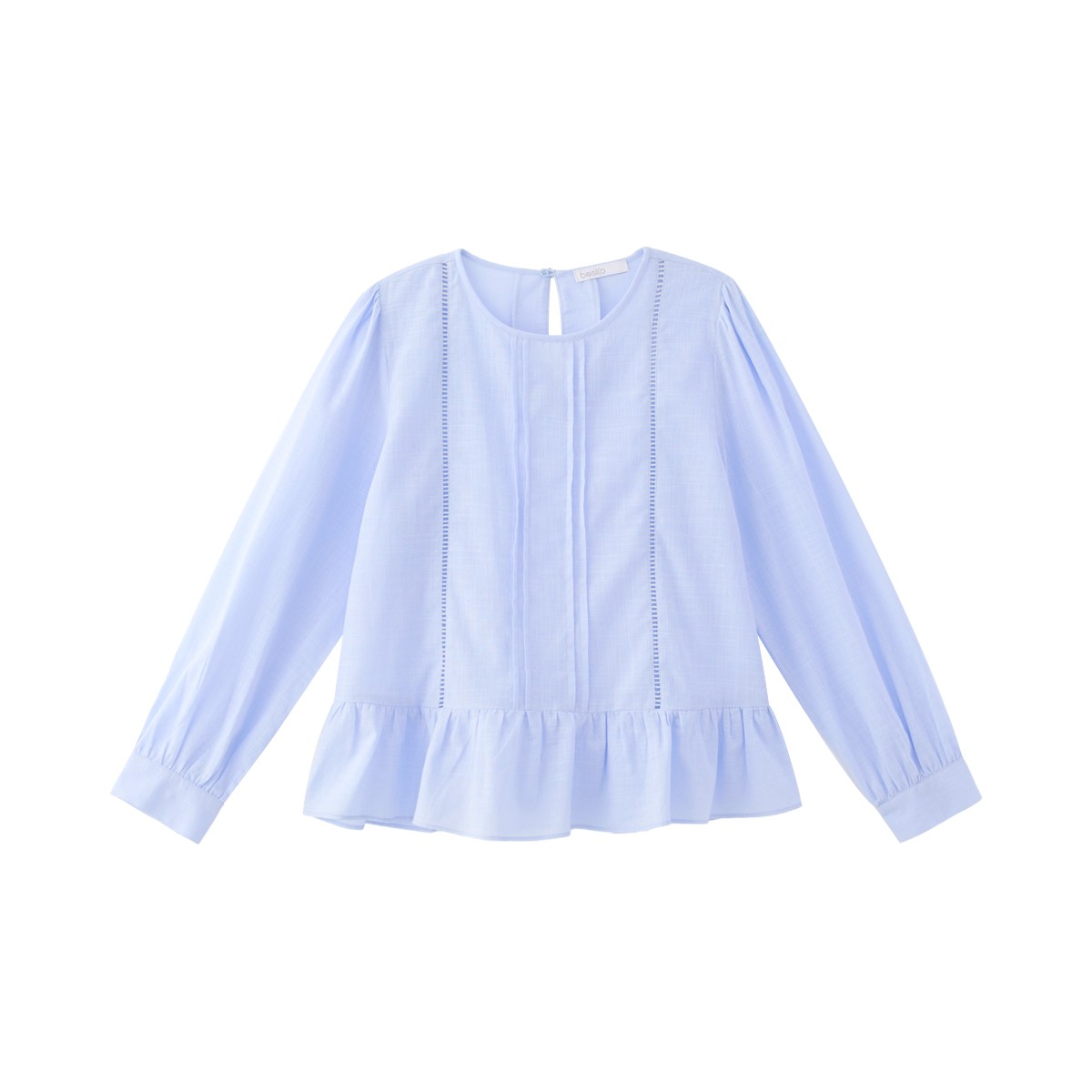 เบสิโค เสื้อแต่งลูกไม้ตารางผู้หญิง สีฟ้า