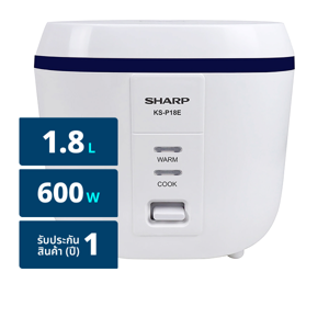 SHARP Rice Cooker 600W Capacity 1.8 L. Model KS-P18E Color White