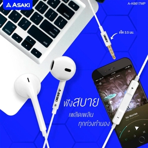 อาซากิ หูฟังเอียร์โฟนสมอลทอล์ค รุ่น A-K6617MP สีขาว_3