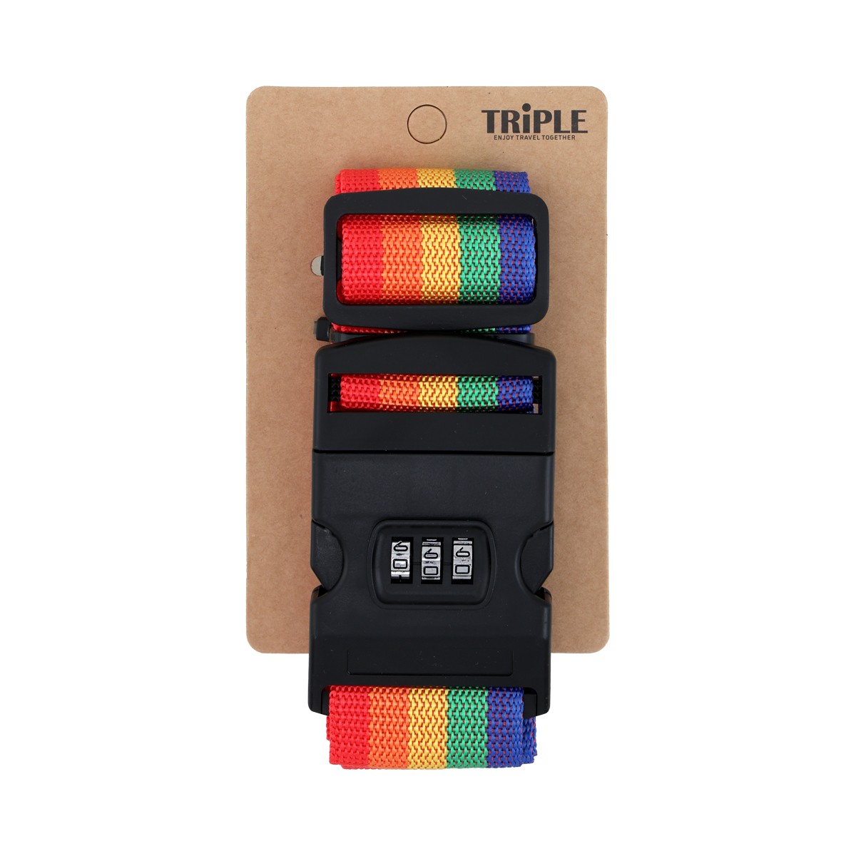 TRIPLE Code Lock Luggage Strap Rainbow