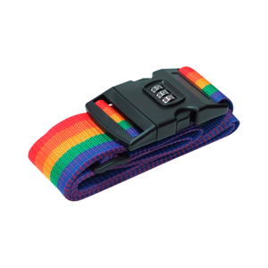 TRIPLE Code Lock Luggage Strap Rainbow_1