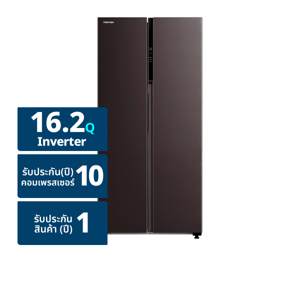 โตชิบา ตู้เย็น ไซด์ บาย ไซด์ รุ่น GR-RS600WI-PMT(37) ขนาด 16.2 คิว สีเทาซาติน