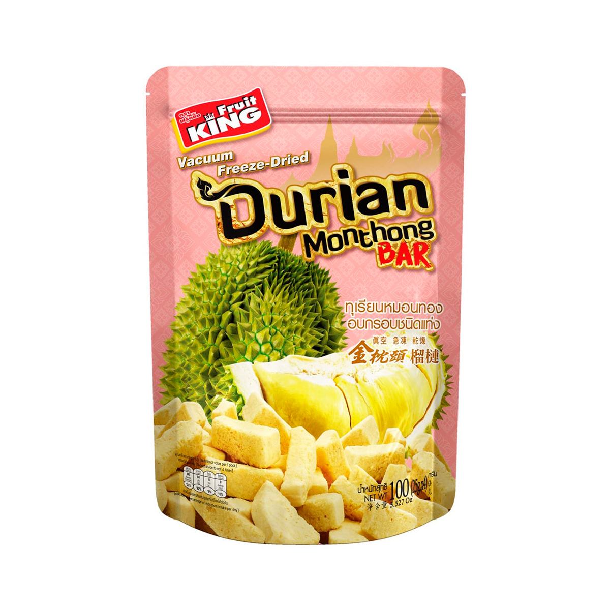 FRUIT KING Freeze-Dried Monthong Durian Bar 100 g.