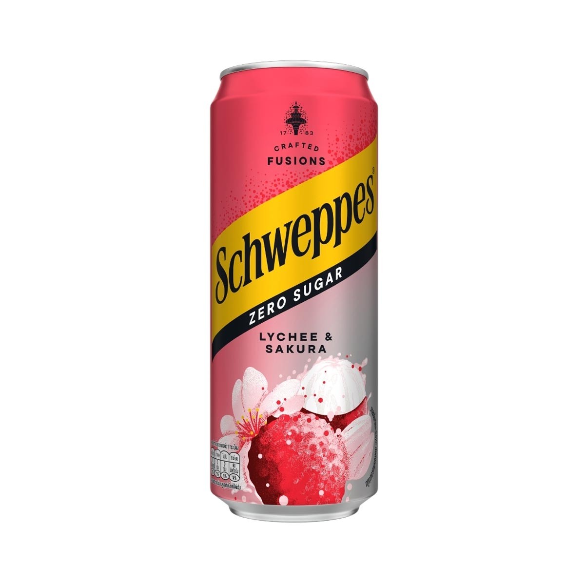 SCHWEPPES Crafted Fusions Zero Sugar Lychee & Sakura 330 ml.