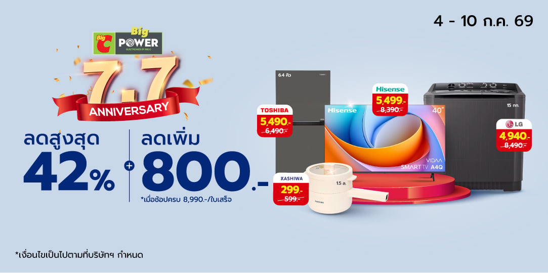 Big Power ราคาพิเศษรับวันเลขเบิ้ล (4 - 10 Jul 26)
