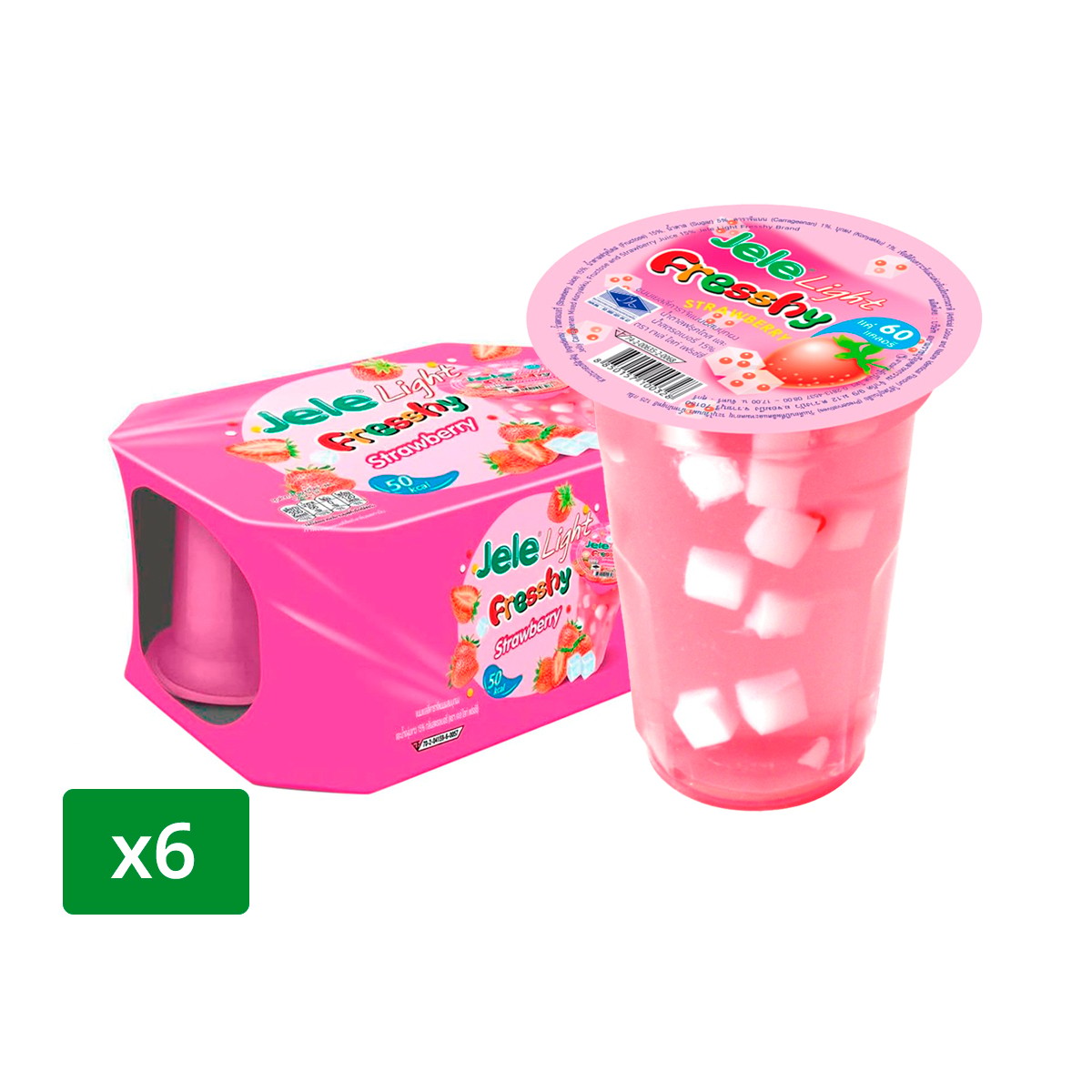 JELE Light Jelly Strawberry Flavour 140 g. Pack 6