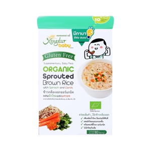 XONGDUR Baby Organic Sprouted Brown Rice with Spinach and Carrot Size 80 g.