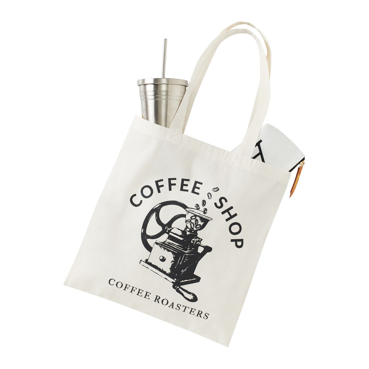 เบสิโค กระเป๋าผ้าลาย Coffee Shop_1