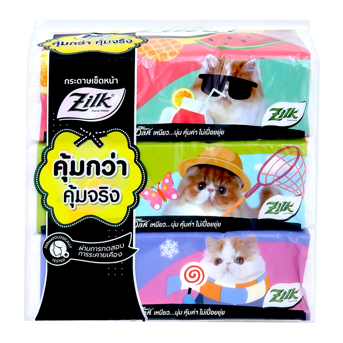 ซิลค์ ซอฟท์แพ็ค กระดาษเช็ดหน้า 140 แผ่นคู่ x 3 ชิ้น