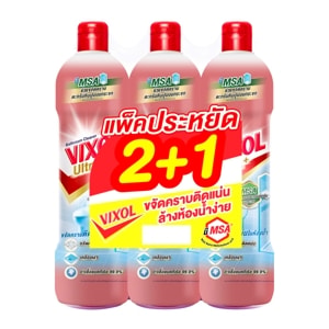 วิกซอล อัลตร้า พลัส น้ำยาล้างห้องน้ำ กลิ่นซากุระ เฟรช 800 มล. แพ็ค 2+1