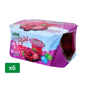 JELE Light Carrageenan jelly with konjac Grapes flavor 125 g. Pack 6