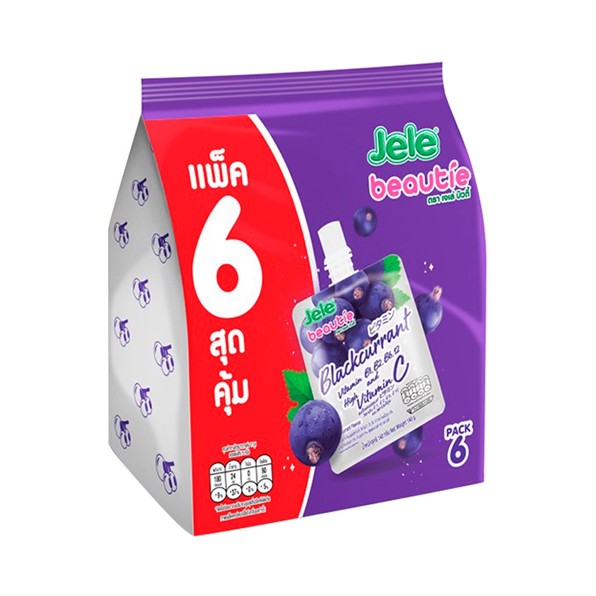 เจเล่ บิวตี้ ขนมเยลลี่คาราจีแนนผสมวิตามินและน้ำผลไม้รวม 15% ขนาด 140 ก. แพ็ค 6_1