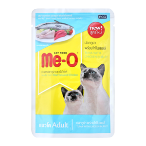 Me O Pouch Tuna with Chicken in Jelly 80g.