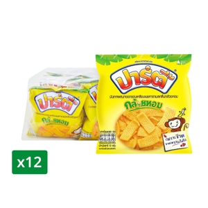 ปาร์ตี้ มันเทศผสมทอดกรอบเคลือบเนยคาราเมล รสกล้วยหอม 12 ก. x 12 ชิ้น