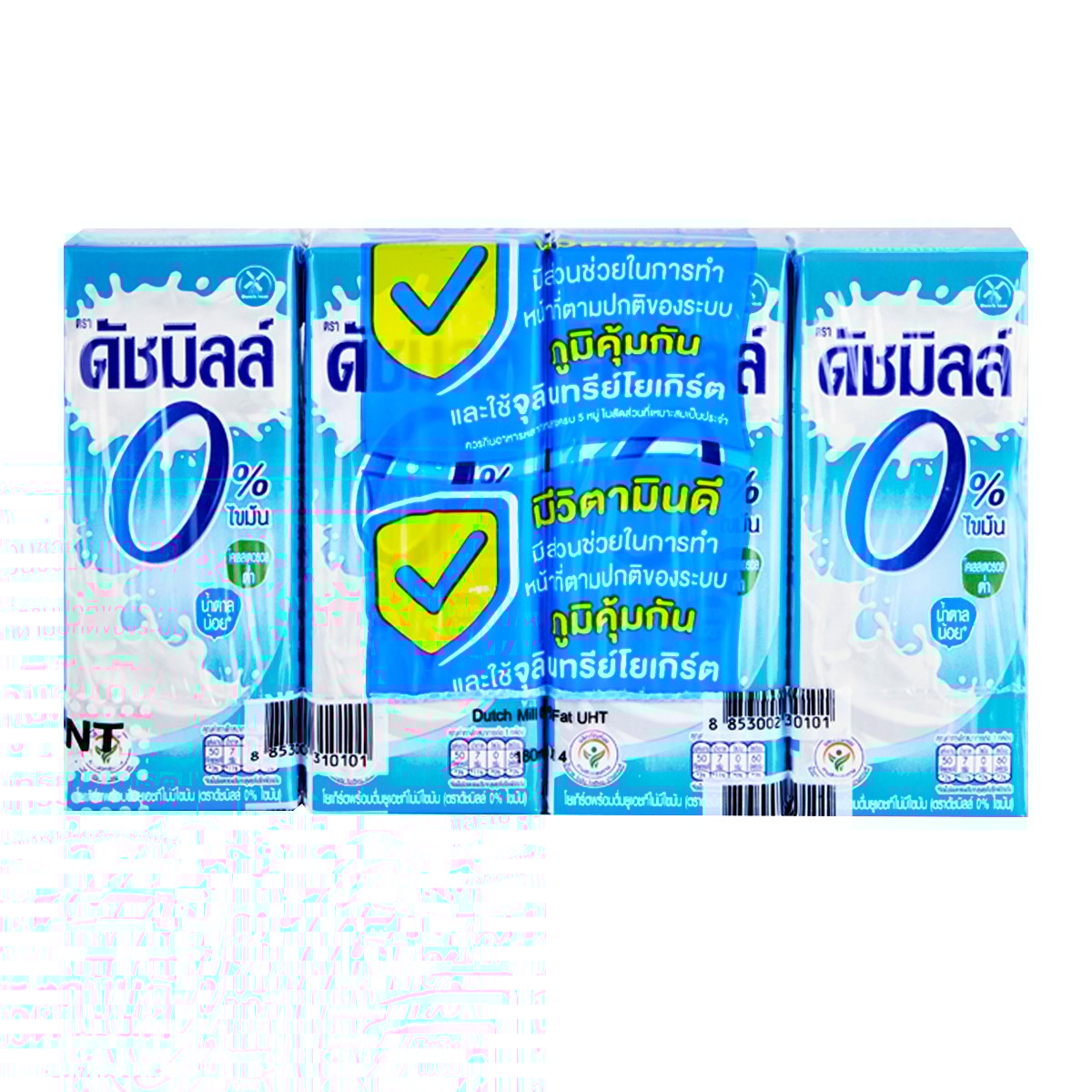 ดัชมิลล์ โยเกิร์ตพร้อมดื่มยูเอชที ไขมัน 0% 180 มล. x 4 ชิ้น_1