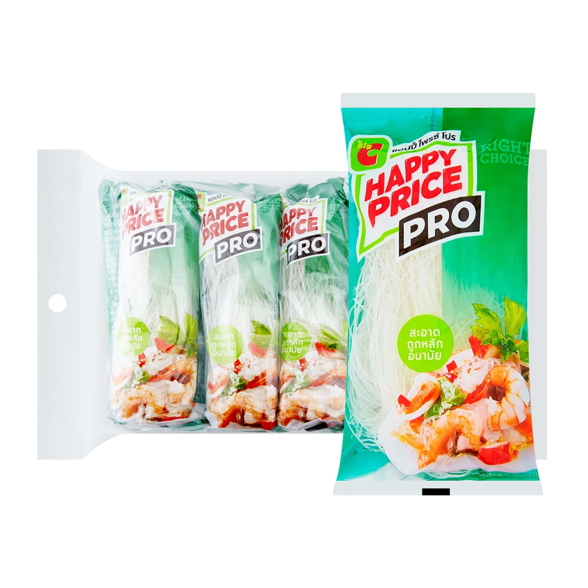 บิ๊กซี แฮปปี้ ไพรซ์ โปร วุ้นเส้นถั่วเขียว 35 ก. แพ็ค 10_1