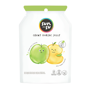 Sunsu Jelly Carrageenan Mixed Konyakku Apple and Orange Flavour 96g.
